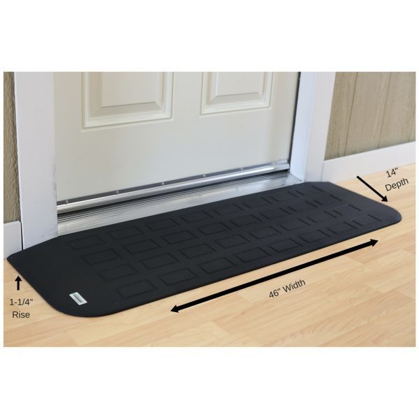 Handi Ramp ADA Compliant Rubber Threshold Ramp: 1-1/4" Rise x 46" Wide x 14" Depth MRAEZ1110